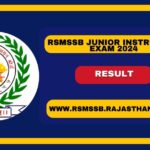 RSMSSB Junior Instructor Result 2025, Check Category Wise Cut off Marks