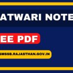 Rajasthan Patwari 2024 Handwritten Notes, Download Free PDF