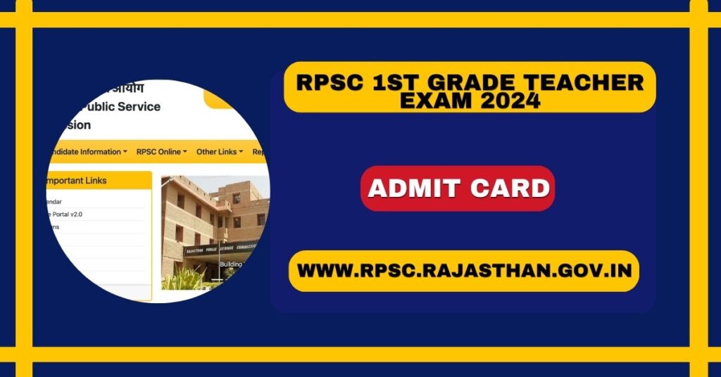 RPSC 1st Grade Teacher Admit Card 2024