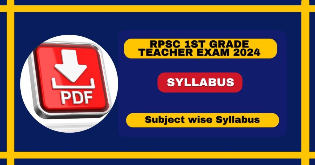 RPSC 1st Grade Teacher Syllabus 2024