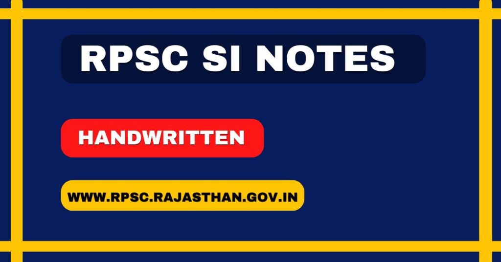 RPSC SI Notes 2024