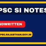 RPSC SI (Sub Inspector) 2024 Handwritten Notes, Download Free PDF