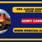 RRB Junior Engineer Admit Card 2024, Download JE CBT Exam Hall Ticket