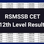 RSMSSB CET 12th Level Result 2025, Check Cut-off Marks & Result Link