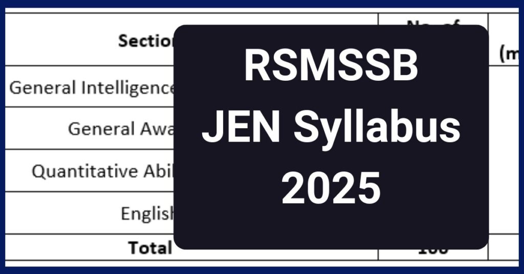 RSMSSB JEN Syllabus 2025