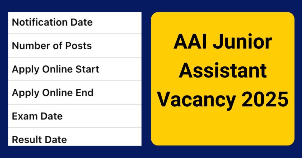 AAI Junior Assistant Vacancy 2025