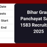 Bihar Gram Panchayat Sachiv 1583 Recruitment 2025,Eligibility, Fee & Selection Procedure,