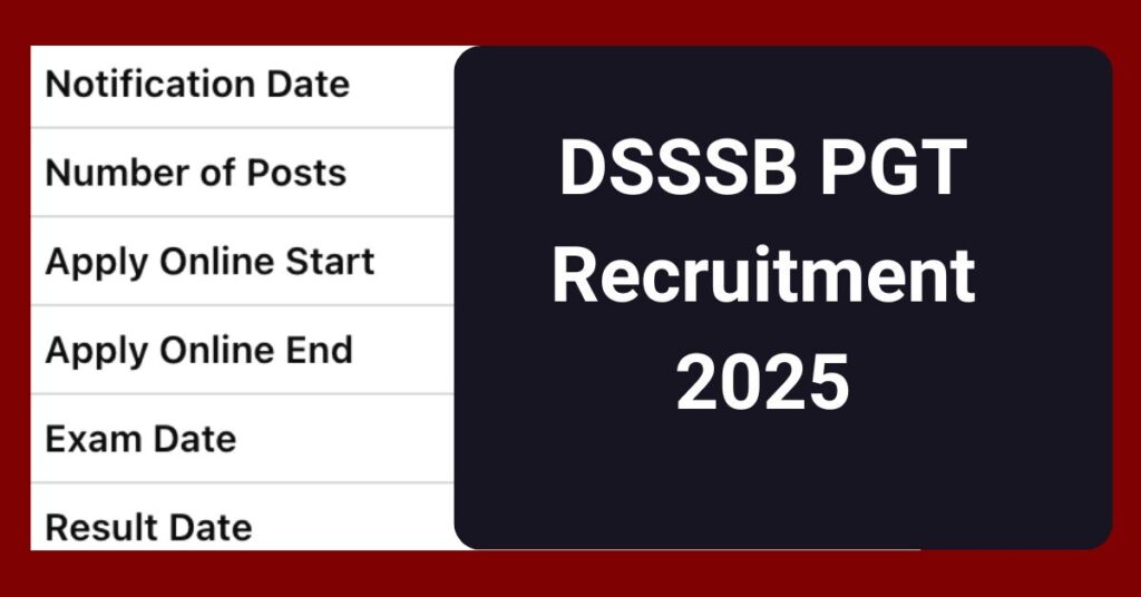 DSSSB PGT Recruitment 2025