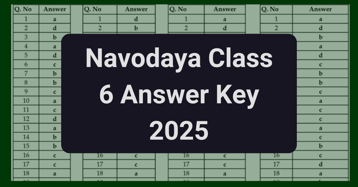 Navodaya Class 6 Answer Key 2025