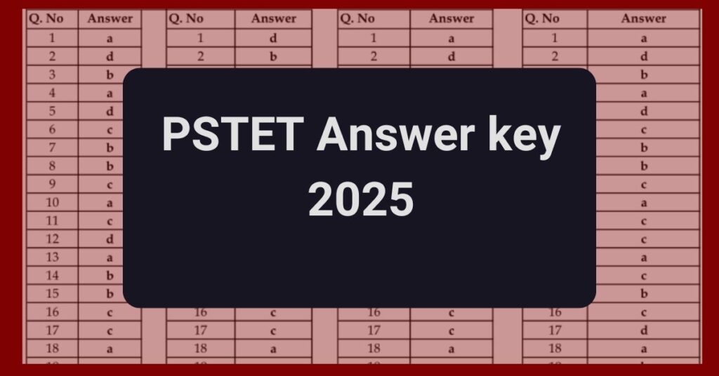 PSTET Answer key 2025