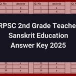 RPSC 2nd Grade Teacher Sanskrit Education Answer Key 2025-Expected Cutoff