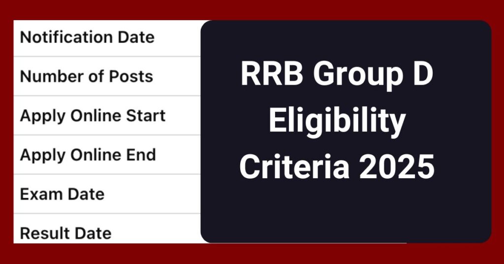 RRB Group D Eligibility Criteria 2025