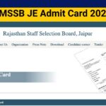 Rajasthan JE Admit Card 2025 Out, Download Junior Engineer Hall Ticket