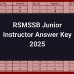 RSMSSB Junior Instructor Answer Key 2025, Check Expected Cut off Marks