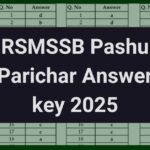 RSMSSB Pashu Parichar Answer key 2025,  Animal Attendant Exam Analysis