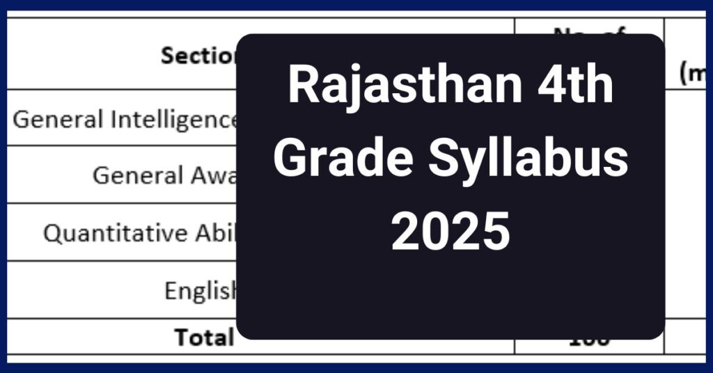 Rajasthan 4th Grade Syllabus 2025