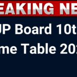 UP Board 10th Time Table 2025, Download Date Sheet PDF