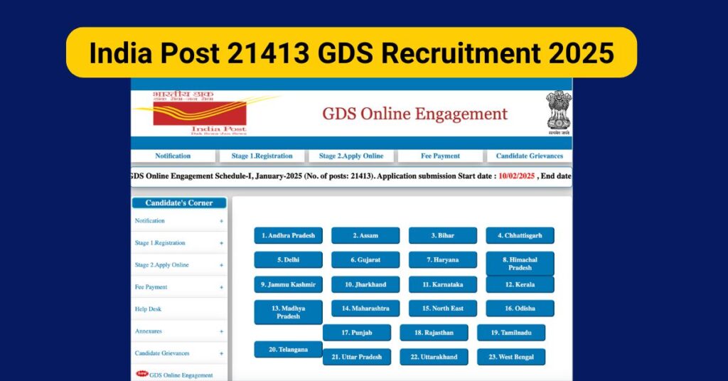 India Post 21413 GDS Recruitment 2025