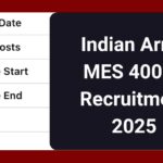 Indian Army MES 40000 Recruitment 2025, Notification, Eligibility, Application Process