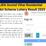 JDA Jaipur Govind Vihar Residential Plot Scheme Lottery Result 2025-jda.rajasthan.gov.in