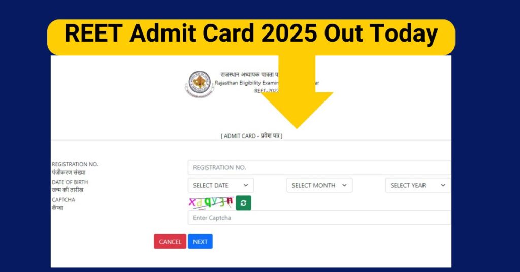 REET Admit Card 2025 Out Today