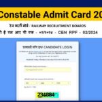 RPF Constable CBT Admit Card 2025, Download Hall Ticket-rrbcdg.gov.in