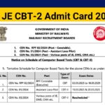 RRB JE CBT-2 Admit Card 2025, Download 2nd Stage Hall Ticket at rrbcdg.gov.in