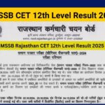 RSMSSB CET 12th Level Additional Exam Result 2025 Out, Check Marks & Score Card