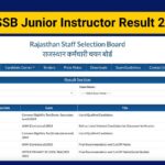 RSMSSB Junior Instructor Result 2025 Date, Check Category Wise Cut off Marks