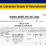 Rajasthan Librarian Grade III Recruitment 2025 Notification, Eligibility, Age Limit & Salary Details