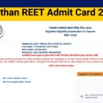 Rajasthan REET Admit Card 2025 Out, Check Hall Ticket Link-reet2024.co.in