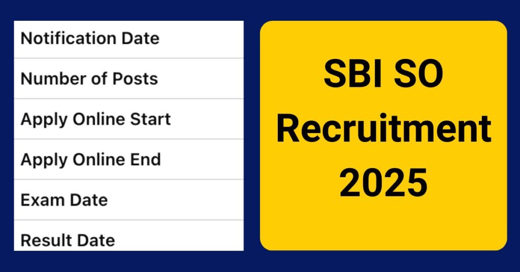 SBI SO Recruitment 2025