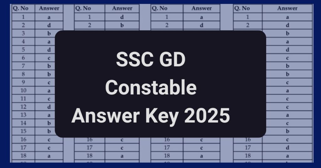 SSC GD Constable Answer Key 2025