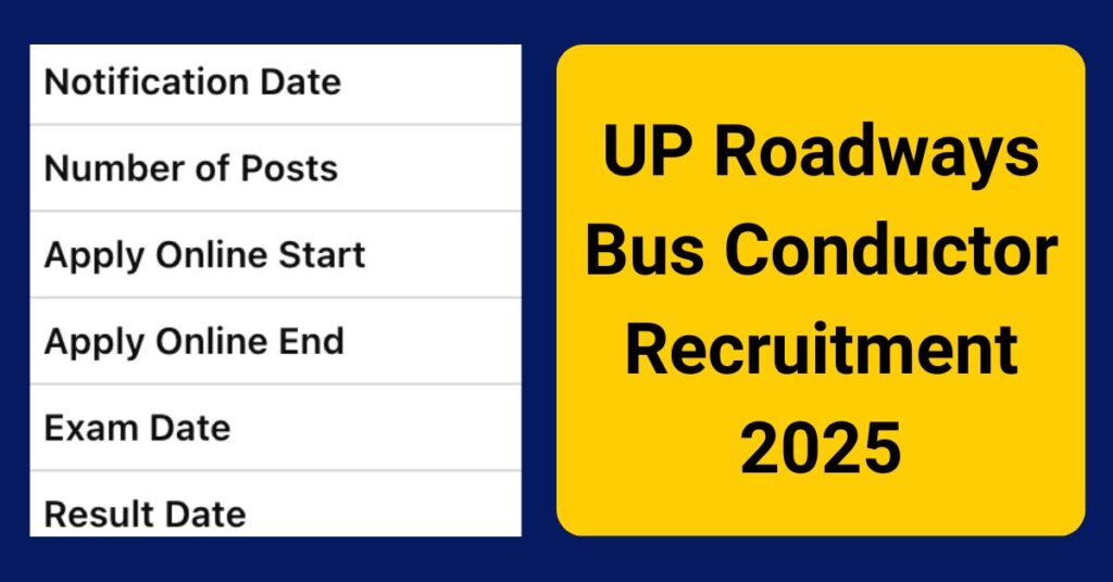 UP Roadways Bus Conductor Recruitment 2025