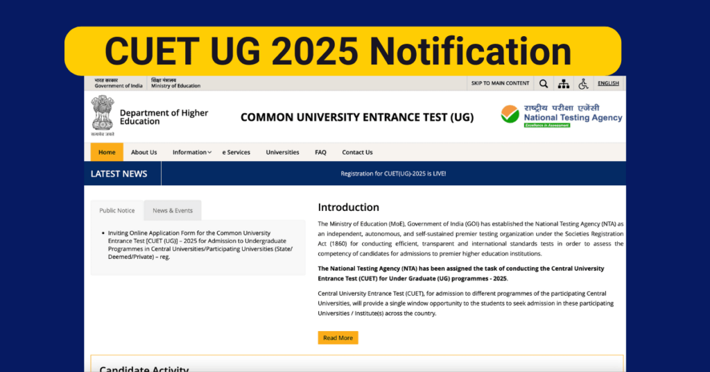 CUET UG 2025 Notification 