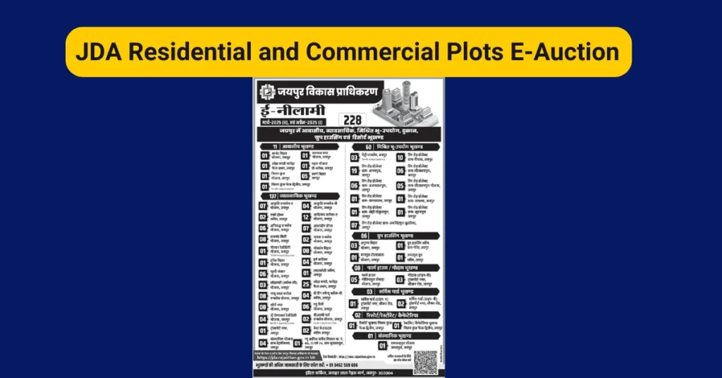 JDA Residential and Commercial Plots E-Auction 