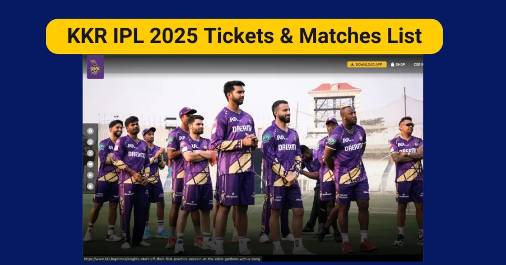 KKR IPL 2025 Tickets & Matches List