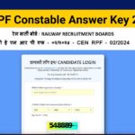 RRB RPF Constable Answer Key 2025 CBT-rrbcdg.gov.in