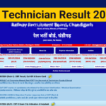 RRB Technician Result 2025 Out, Check Cut off & Score Card