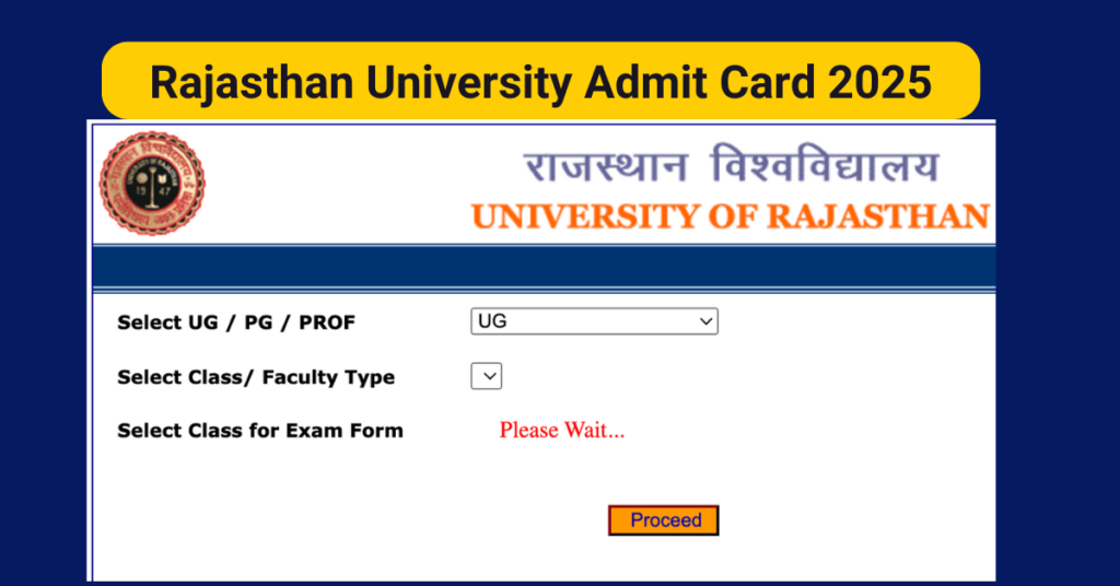 Rajasthan University Admit Card 2025